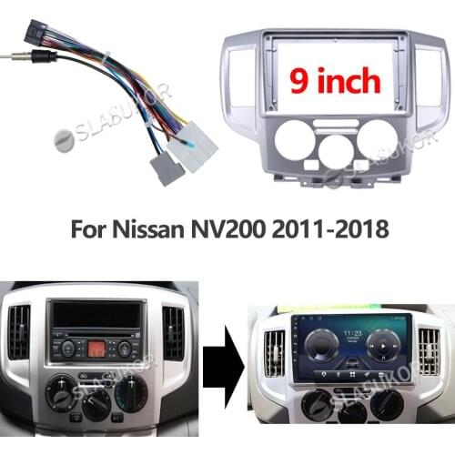 9 inch Android Radio For Nissan NV200 2011 2012 2013 2014-2018 Power Wiring Harness 2din Car stereo dvd Multimedia Frame Cable