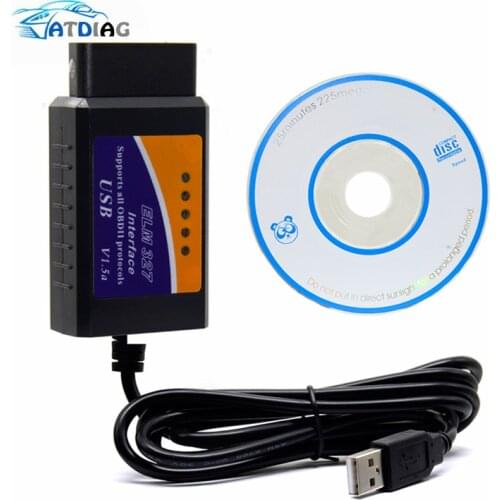 ELM327 USB V1.5 OBD2 Car Diagnostic Interface Scanner ELM 327 V 1.5 OBDII Connector Auto Diagnostic-Tool ELM327 OBD2 Adapter