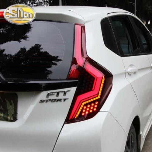Car LED Taillight Tail Light For Honda Jazz Fit GK5 2014 - 2020 Rear Running Light + Brake + Reverse Lamp + Dynamic Turn Signal
