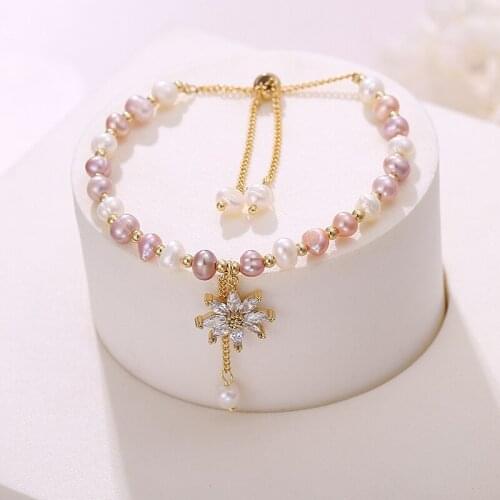 ONYSS Bracelet on the hand Anklets For Women Jewelry Ankle Freshwater Color Pearl Bracelets 14K Gold Plating Chain Bracelet