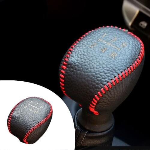 For Chevrolet LOVA 2009 2010 Sail 2015 1pc PU Leather Hand Brake Shift Knob Cover Gear Case Car Decor Shift Knob Shell