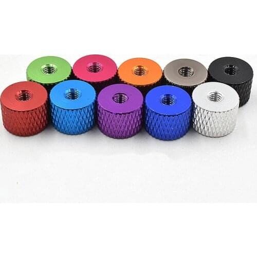 Colourful anodized m3 m4 aluminum knurled round nut