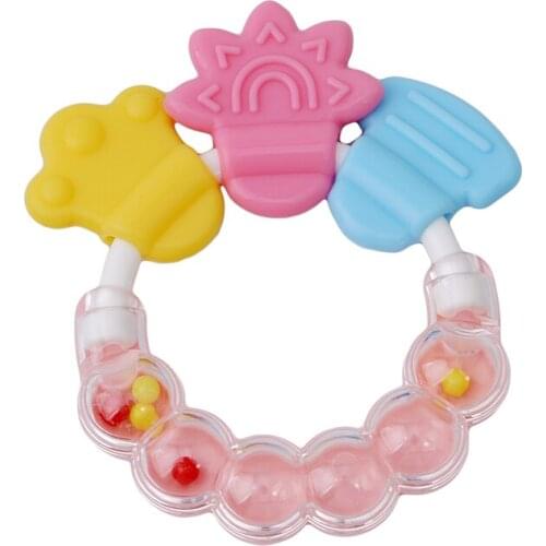 Baby Rattles Toy Cartoon Educational Toys Safety Silicone Biting Teether Bed Bell Handbell Jingle Baby Toys