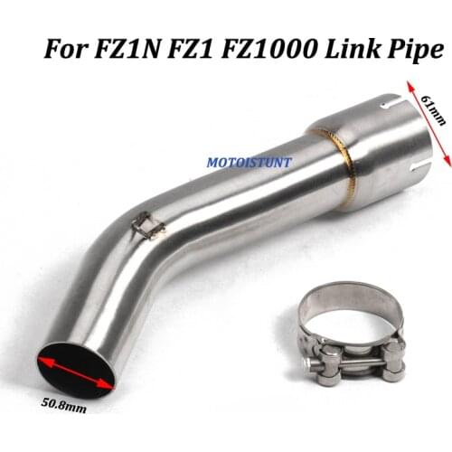 For FZ1 FZ1N FZ1000 Motorcycle Exhaust Escape Modified Muffler Mid Connection Stainless steel Link Pipe Moto Slip on