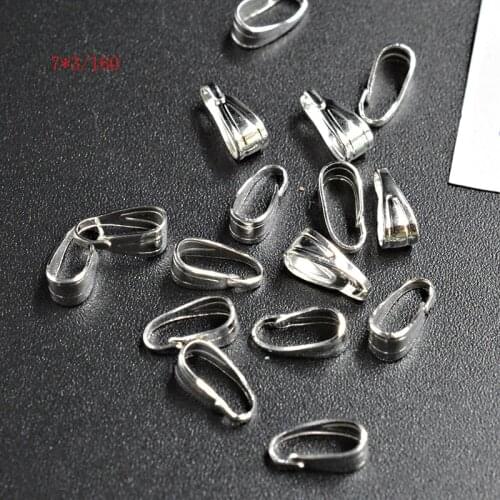 FLTMRH 80pcs 7*3mm Pendant Clips Pendant Clasps Pinch Clip Bail Pendant Connectors For Jewelry Making DIY jewely Finding