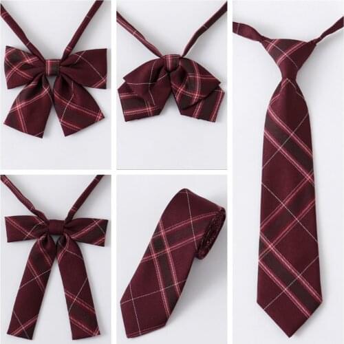 2020 Jk Bow Tie Plaid Uniform Collar Butterfly Cravat Japanese High School Girls Students Preppy Chic Free Of Tying A Check Knot