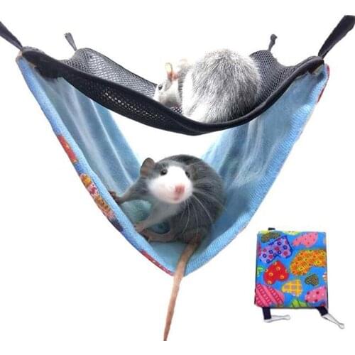 Hamster Hammock Cotton Nest Double Layer Breathable Mesh Hanging Bed Nest for Chinchillas Ferrets Small Pet Cage Accessories