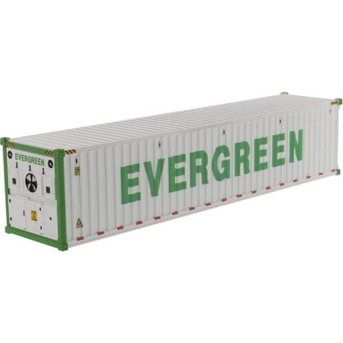 Classic Diecast Toy Model Gift DM 1:50 Scale EVERGREEN 40GP Refrigerated Cold Chain Truck Sea Container Model For Collection