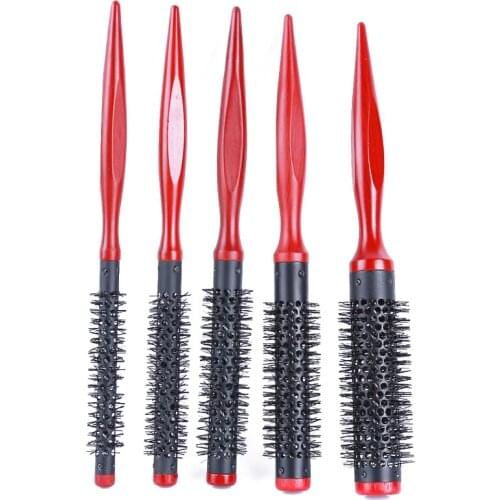 Hair Round Brush Quiff Roller Comb Subuliform Handle for DIY Hairstyle Salon Hairdressing Round Hairbrush Comb