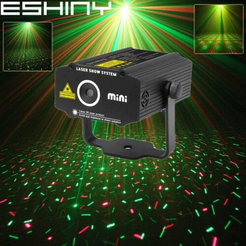 ESHINY Mini R&G Laser Projector Full Stars Sky Home Party DJ Club Dance bar Disco Effect Xmas Stage lighting Light Show P1D2
