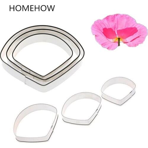 Hot 3PCS/Set Corn Poppy Petal Cake Cutter Pastry Fondant Stainless Steel Mold Cake Cupcake Decorating Tools Kitchen Accessories