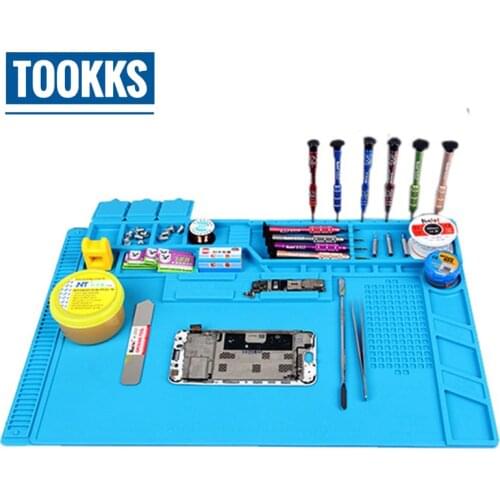 S-160/S-180 Heat Insulation Magnetic Silicone Pad Phone Repair Mat BGA Soldering Desk Mat Maintenance Platform