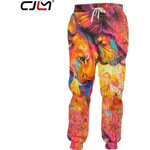 CJLM Fashion Man Sweatpants 3D Colorful Lion Funny Streetwear Mens Pants Whole body printing Oversized Trousers