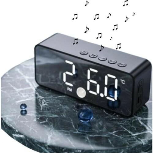 Desk Clock Bluetooth Portable Multi-Purpose Led Digital Clock And Sound Bomb Speaker With Alarm