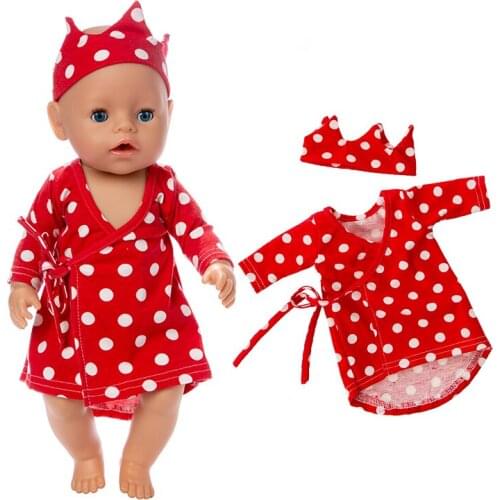 2019 New pajamas Doll Clothes Fit For 43cm baby Doll clothes reborn Doll Accessories