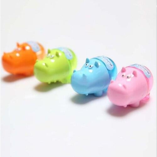 Creative Colorful Hippo Shape Mini Pencil Sharpener Pencil Knife Students Children Kids Gift Pencil Cutter Random Color