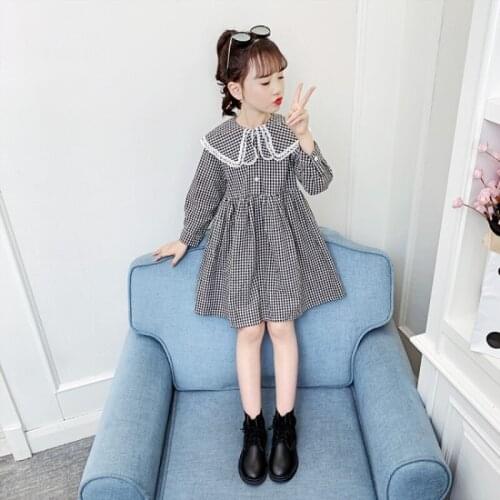 Girl Dress Kids Baby Gown 2021 Plaid Spring Autumn Toddler Formal Party Outfits Sport Teenagers Dresses Cotton Children Clothing