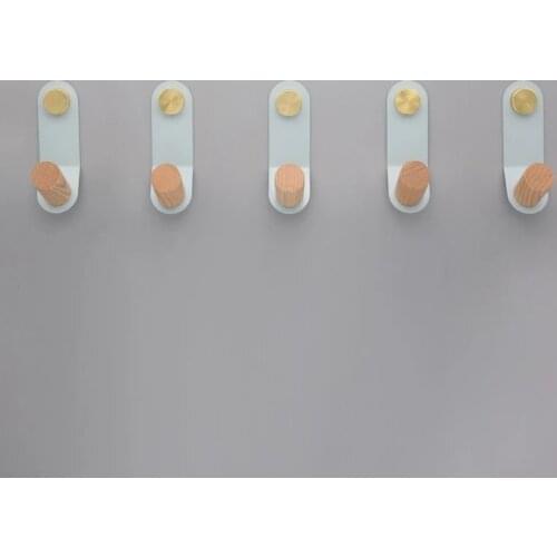 Natural Wooden Coat pink Hook Wall-mounted Hooks DIY Wall Decor Iron Art Scarf Hat and Bag Storage Hanger