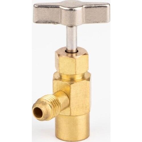 R134A Can Tap V-alve Refrigerant Dispenser Tool with Tank Adapter for 1/2 inch AC Freon Charging Hose