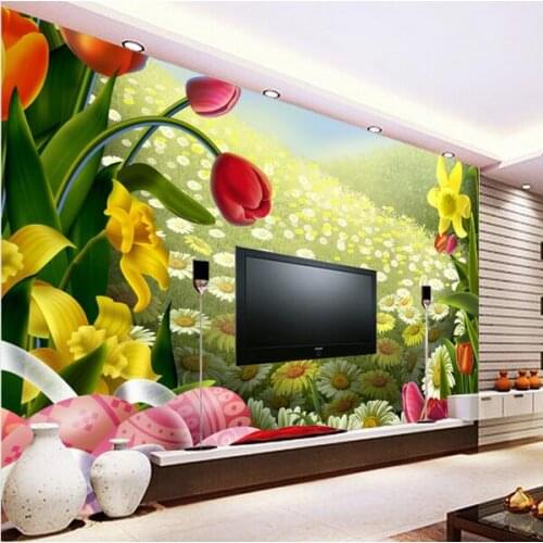 Rollos de papel de pared phototapete 3d flower mural wallpapers for living room bedroom wall decorative colorful