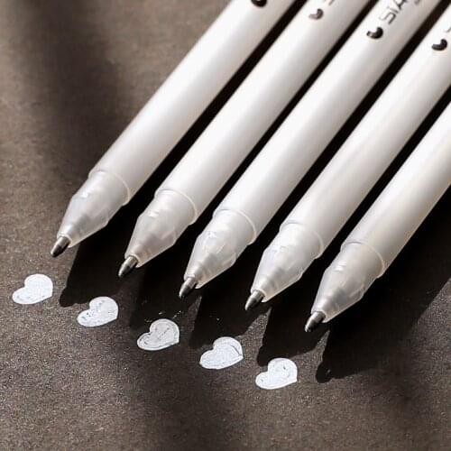 1Pcs White Gel Pen Set 1mm Fine Tip Sketching Pens for Artists Black Papers Drawing Design Illustration Art Supplies
