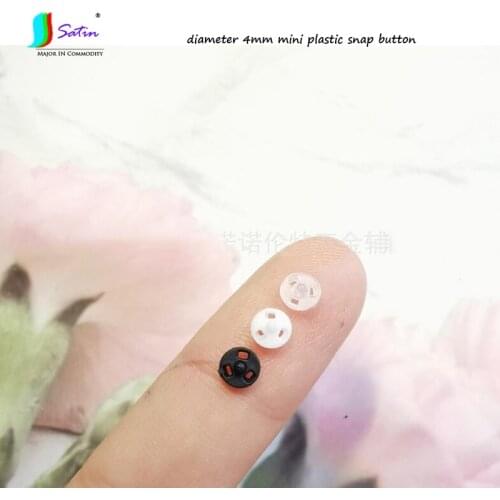 Doll Pants Clothes Baby Dress Hat Bag Shoe Sew Decorate repair Mini 4mm Round White Black Transparent Plastic Snap Button A0552L