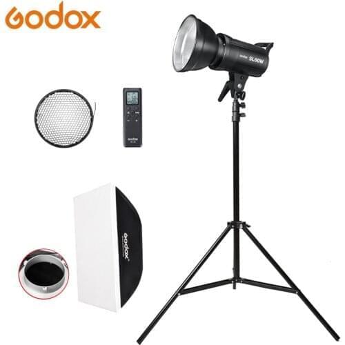 Godox LED Light SL-60W SL-100W SL-150W SL-200W 5600K Bowens Mount LED Video Light Continuous Light Kit with light stand softbox