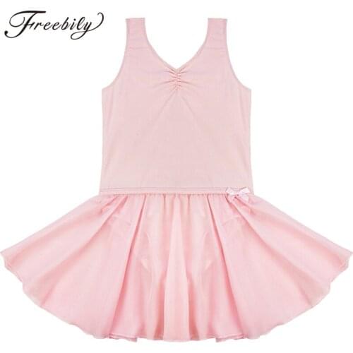 Children Sleeveless Shiny Dancer Leotard Tutu Ballet Dress Gymnastic Exercises Girls Christmas Gift Gymnastics Workout Dress