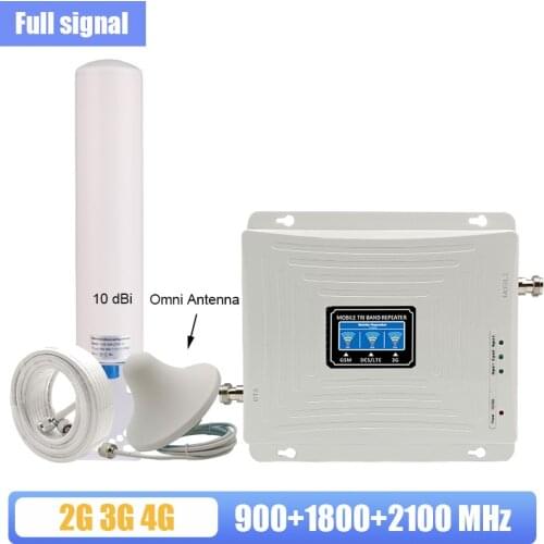 Cellular Signal Amplifier GSM 2g 3g 4g Tri-Band Booster 900 1800 2100 4g Internet Amplifier Mobile Cellular Signal Repeater