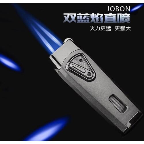 JOBON Windproof lighter inflatable direct blue flame cigar moxibustion pipe spray gun gas igniter