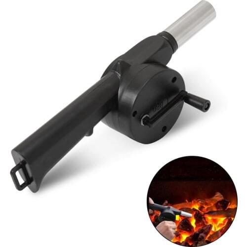 1 Pc Portable Fan Barbecue Manual Blower BBQ ABS Steel Grill Hand Blowers Hands Crank Hairdryer Camping Outdoor Picnic Cooking