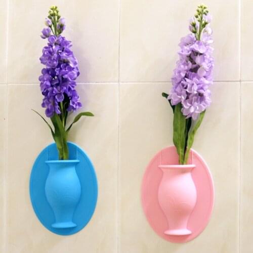 1PC Silicone Sticky Vase Easy Removable Wall Hanging Fridge Magic Flower Plant Pots Container DIY Home Decoration Accessories