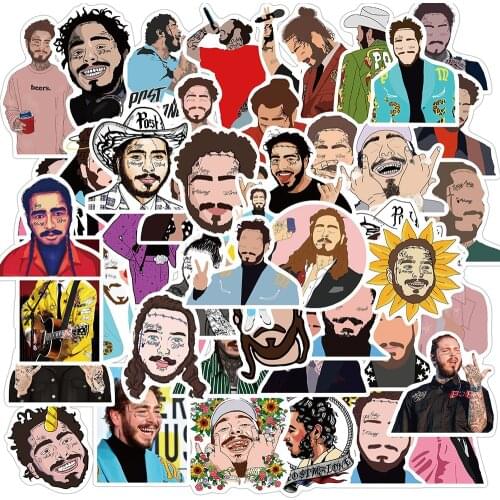 10/30/50PCS Singer Post Malone Stickers DIY Motorcycle Travel Luggage Skateboard Cool Graffiti Sticker Waterproof Decals Kid Toy