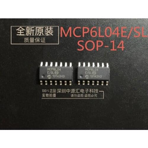 10pcs 100% new and orginal MCP6L04-E/SL MCP6L04 SOP14 in stock
