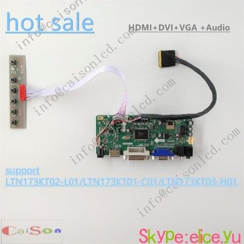 17.3 Inch lcd display full kits support DVI/VGA/AUDIO for LTN173KT02-L01/ LTN173KT01-C01/LTN173KT03-H01