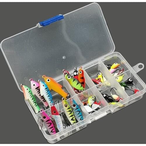 36pcs Spinner/Artificial/Hard/Spoon Bait Lot Winter/Ice Fishing Lure/Hook/Tackle/Balancer/Wobbler For Pike/Fish Metal Jig Head
