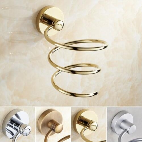 AUSWIND Bathroom Brass Material Bathroom Shelves 4 Colors Hair Dryer Holder Bathroom Accessories Storage And Rack And Holder
