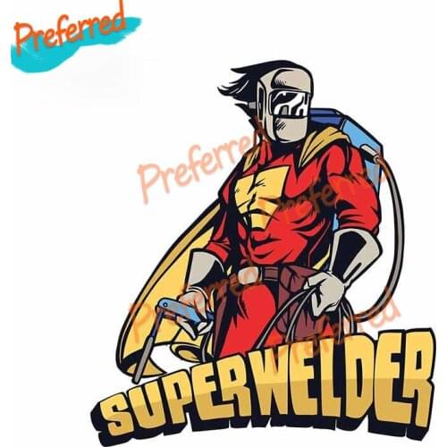 Car Sticker for Superhero Welding Welder Motorcycle Scratch-Proof Decal Laptop Windows Decoration Die Cutting 10cmX9cm