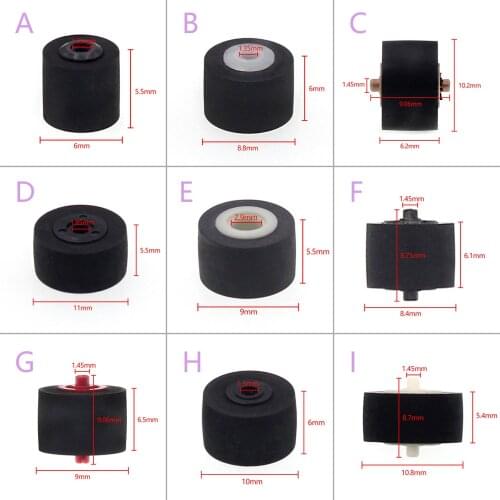 Different size car retractor press belt pulley, deck audio pressure recorder press belt pulley cassette deck pinroller tape