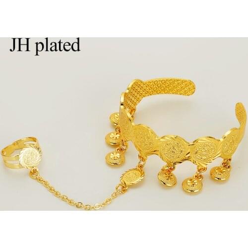 JHplated Kids/Baby/Girls Coin Bracelet Bangle For Baby Islam Muslim Arab Coins Money This is a bracelet with a ring
