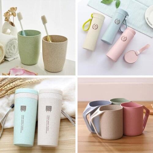 Wheat straw cup green cup plastic cup drinking cup bathroom cup gargle cup coffee cup travel cup