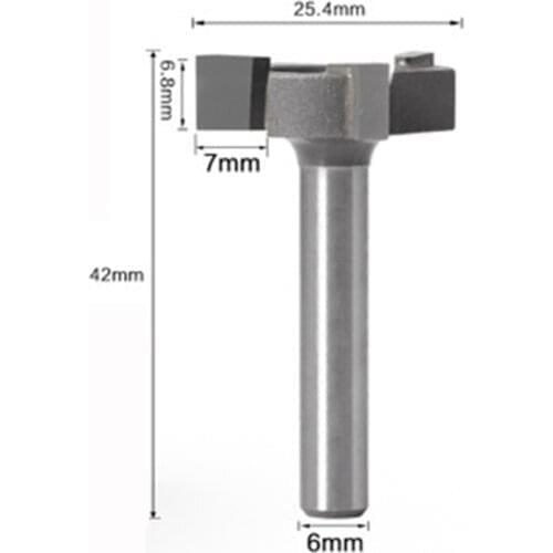 6Mm Shank 1/4 Shank 3 Teeth T-Slot Router Bit Milling Straight Edge Slotting Milling Cutter Cutting Handle for Wood Woodwork