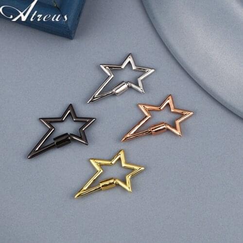 DIY Jewelry Findings Pentagram Geometry Spiral Clasp Supplies Metal Screw Clasps Accessories For Luxury Hanging Chains Pendant