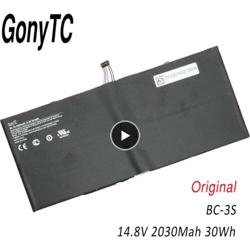 GONYTC BC-3S 14.8V 30wh 2030mAh Original Laptop Battery For Nokia Lumia 2520 4ICP5/43/95 inter Tablet