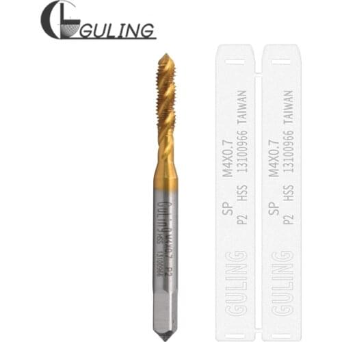 HSS Metric With TIN Spiral Fluted Tap M2 M2.5 M3 M4 M5 M6 M8 M10 M12 M16 M18 M20 X0.4 X0.7 X1.5 X2 Machine Screw Thread Taps