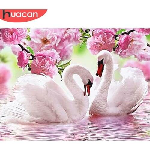 HUACAN 5D DIY Diamond Painting Embroidery Swan Crystal Drawing Needlework Gift Full Diamond Mosaic Cross stitch Home Decor