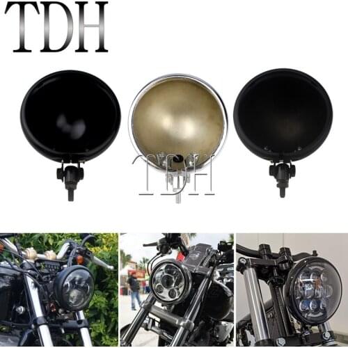 Cafe Racer 5-3/4" Headlight Housing LED Light Shell 5.75 Inch Fit LED Lighthouse Bucket For Harley Sportster Dyna XL XS CB CL FX