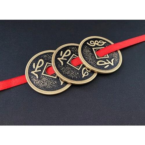 Chinese Palace Coins and Ribbon by Jimmy Fan Close up Magic Tricks Illusions Coin Magic Props Gimmick Magician Puzzle Toys Funny
