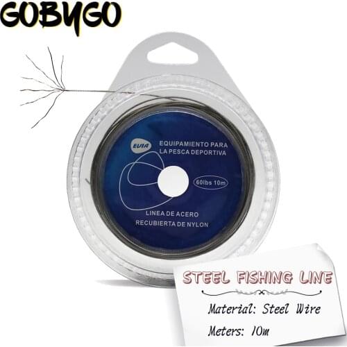 7 Strand Braided Stainless Steel Fishing Line 10LB -120LB Super Strong 10M Fishing Steel Wire for Sea Fishing Lead Line