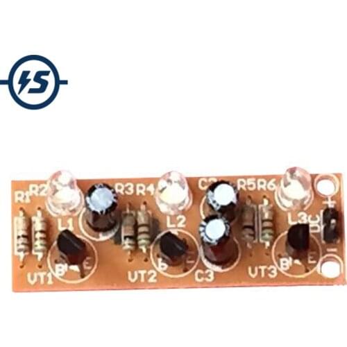 Electronic DIY Kit DC 3V-15V DIY Kit 3pcs LED Cycle Flash Light Kit Precise Flash Automatically